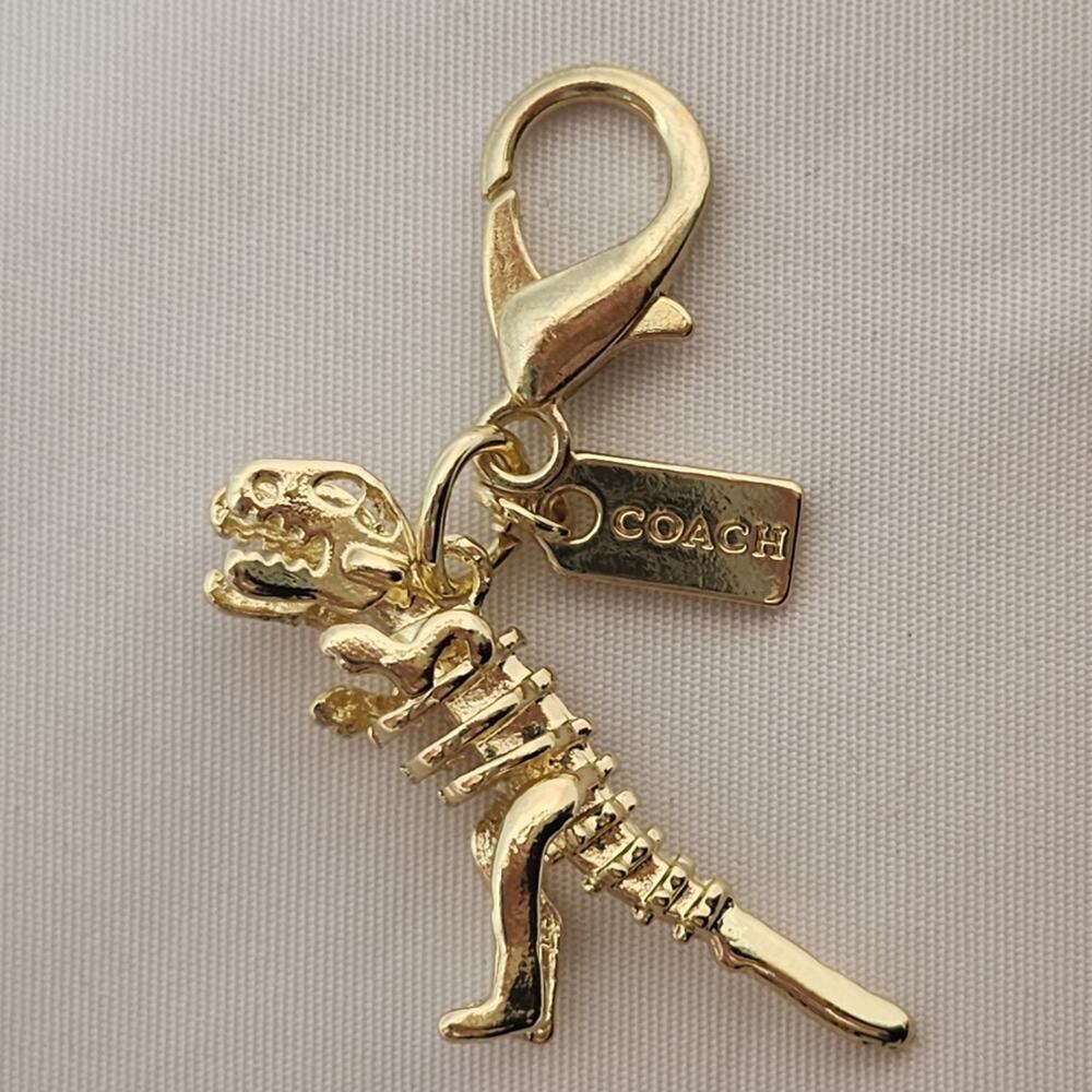 Coach Fashion Gold Dinosaur T Rex Keychain Charm